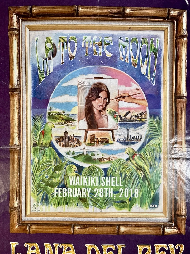 Lana Del Rey “LA To The Moon” Tour 2018 11 x 17 Waikiki Shell Concert Poster - Image 2 of 4