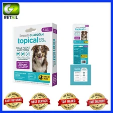 Long-Lasting Flea and Tick Prevention for Dogs - Guardian 3 Count Topical Drops
