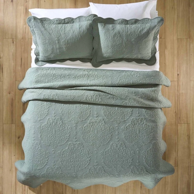 Edredón Algodón Bordado Cachemira Medallón Reina Completa Ligero Hipoalergénico Foto 4 de 4