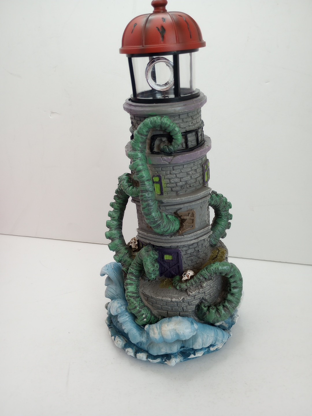 FG Square Lighthouse Attack Kraken Pumpkin Hollow Halloween Village Decor 6x6x12