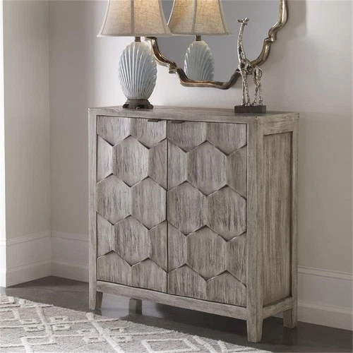 Uttermost Catori Contemporary MDF Wood Accent Console Table in Smoke Ivory - Picture 9 of 10