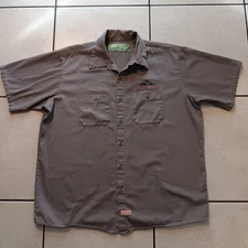 Red Kap Orange County Choppers Button Up Size Extra Large Gray Work Shirt Garage