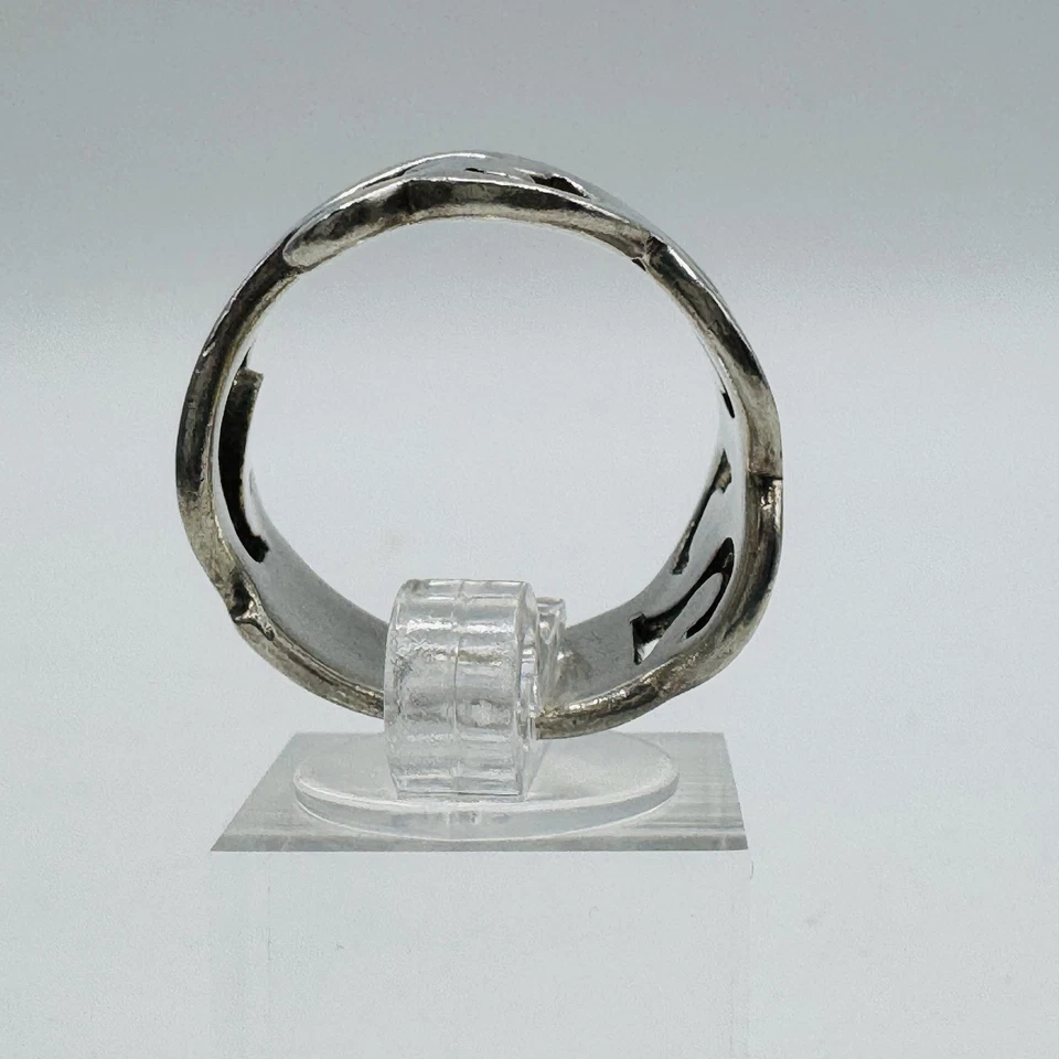 Silpada Sz 10 Sterling Silver 925 Open Scroll Swirl Design Wide Band Ring Modern - Image 3 of 4
