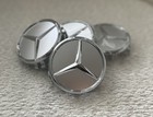 Set Of 4 Silver Chrome 75mm 2.95" Wheel Rim Center Hub Caps Fits Mercedes Benz