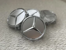 Set Of 4 Silver Chrome 75mm 2.95" Wheel Rim Center Hub Caps Fits Mercedes Benz