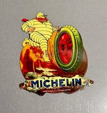 VINTAGE 18” MICHELIN TIRES PORCELAIN SIGN CAR GAS OIL TRUCK MOTORCYCLE