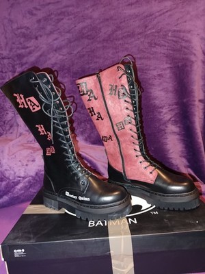 DC Harley Quinn Joker Boots Gr 40 Schwarz Rot Rar EMP Schuhe Stiefel Selten Neu