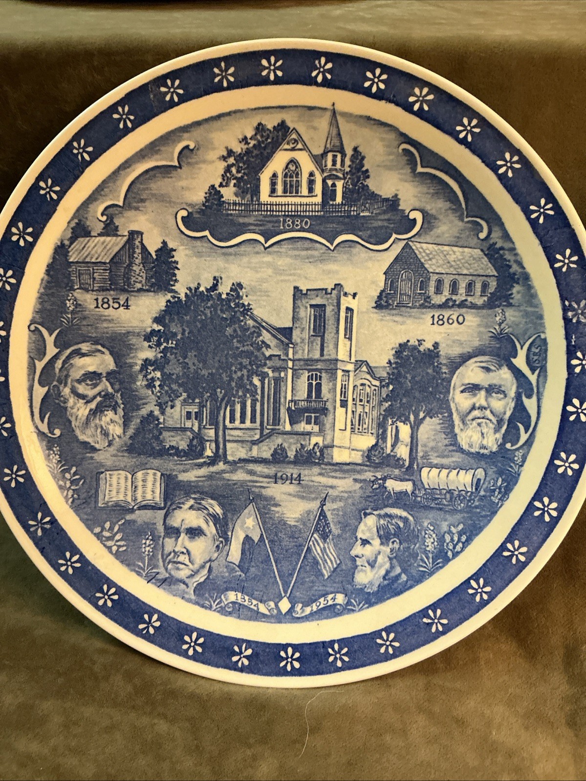 Vernon Kilns Pottery Gatesville Texas First Methodist Church Souvenir Plate