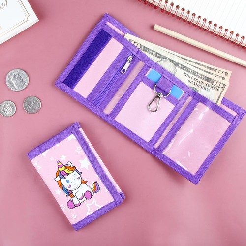 Unicorn Kids Wallet with Magic Sticker, Zipper, Coin Pocket - 01  - Picture 5 of 7