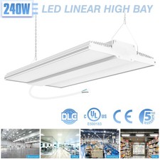 240W LED Linear High Bay Light 36000LM 5000K Daylight Commercial Warehouse Lamp