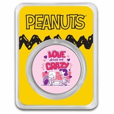 Peanuts® Love Drives Me Crazy - 1 oz Colorized Silver-Pre-Sale 80.57 per troy oz