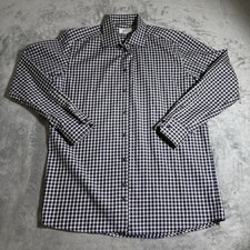 ETON Contemporary Blue White Checked Current Button Front Size 17/43