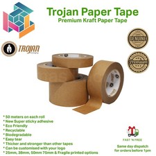Brown Kraft Paper Packaging Parcel Tape Eco Friendly Biodegradable Recyclable50m