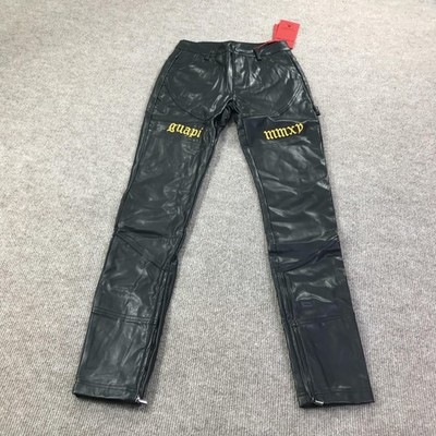 Guapi Pants Mens 28 Faux Leather Limited Edition Cargo Zipper Trim Dead Alive