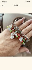 Christmas, Stackable Stretchy Bracelets, 4 Count Bracelet Snowman Design