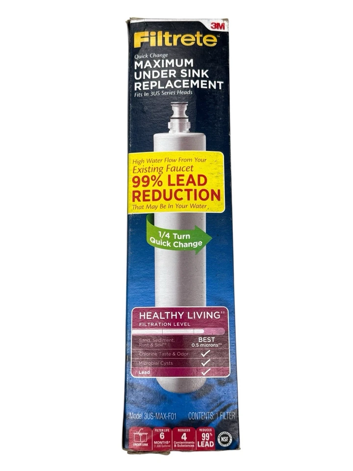 3M Filtrete Maximum Under Sink Quick Change Water Filter Cartridge 3US-MAX-F01 - Image 3 of 4