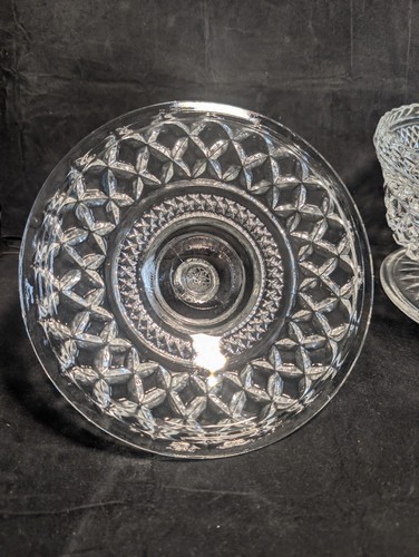 Candy Dish w/ Lid (Large)(Press Cut)(Fused Glass)(Footed) - Picture 4 of 6