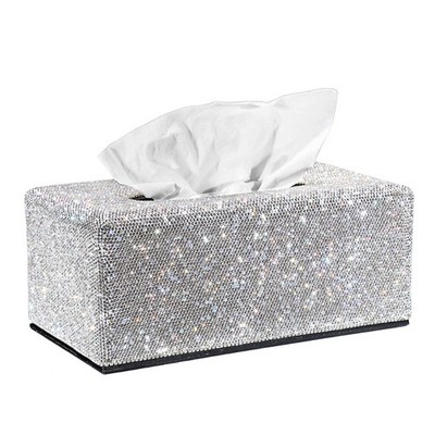 Tissue Box Cover Bling Tissue Box for Bathroom Sparkling Rectangular Tissue B...