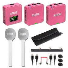 Rode Wireless GO Gen 3 Wireless Mic System Pink with 2x White Interview GO