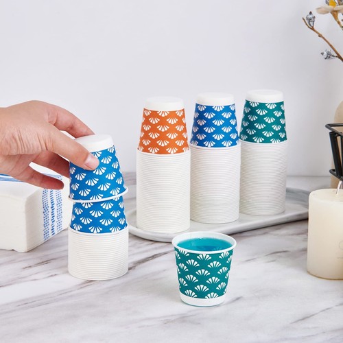 1200 Pack 3 oz Disposable Bathroom Paper Cups, Small Mouthwash Cups in Orange... - Picture 3 of 7