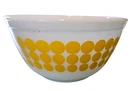 Pyrex 402 Yellow Polka Dot Mixing Nesting Bowl 1.5 Qt  Vintage Milk Glass