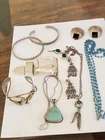 Vintage 925 Navajo Courtney Mexico Necklace Lois Hill Belt Buckle Earring Lot