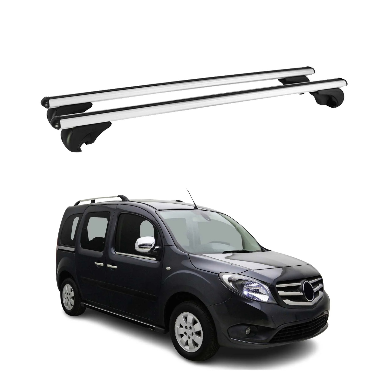 Barres de toit Mercedes Citan 2012-2021 en aluminium argenté