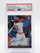ARISTIDES AQUINO 2020 FINEST FIRSTS ORANGE REFRACTOR ROOKIE AUTO /25 PSA 9 Q1887