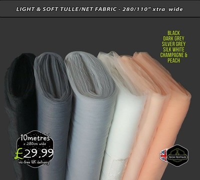WEICHER & LEICHTER TÜLL/NETZSTOFF - BRAUT, EVENTS & BASTELN - 280cm/110'' breit