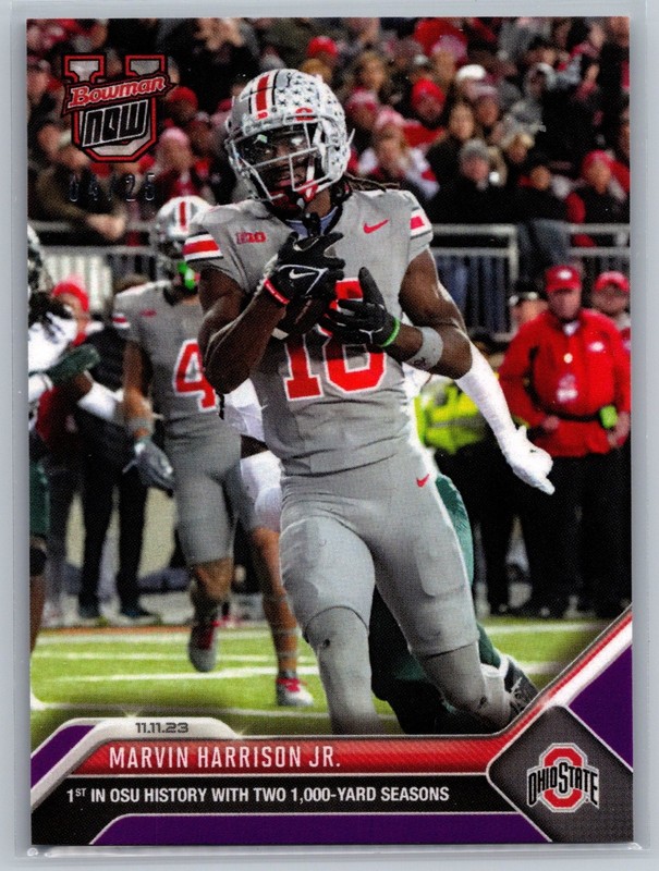 2023 Bowman U Now Marvin Harrison Jr. Purple /25 #25 Ohio State