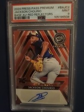 2024 Press Pass Premium Jackson Chourio Base Auto Red Reflectors Mint 9   9/10