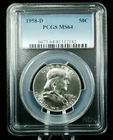 1958 D 50C Franklin Half Dollar PCGS MS64 #7368