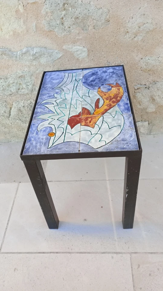 1950 JEAN & ROBERT CLOUTIER ? TABLE BASSE CERAMIQUE Vallauris Capron Chambost - Photo 3/4