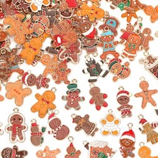 Gingerbread Man Snowman Charms, 120 PCS Christmas Charms for Jewelry Making, ...