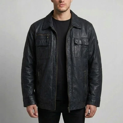CAMEL ACTIVE Herren Lederjacke schwarz mit Wollfutter 52 - Bild 1 von 4