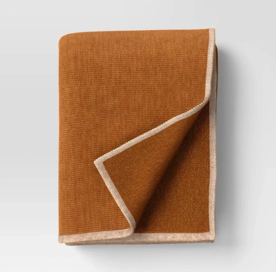 The Cozy Collection Acogedor Imitación Cachemira Tejido Tiro Camel - Umbral Diseñado Nuevo Con Etiquetas Foto 2 de 4