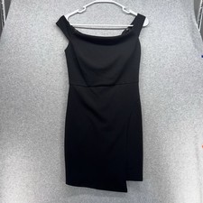 Crystal Doll Womens Dress Size S Black Mini Short Off the Shoulder Padded Slit