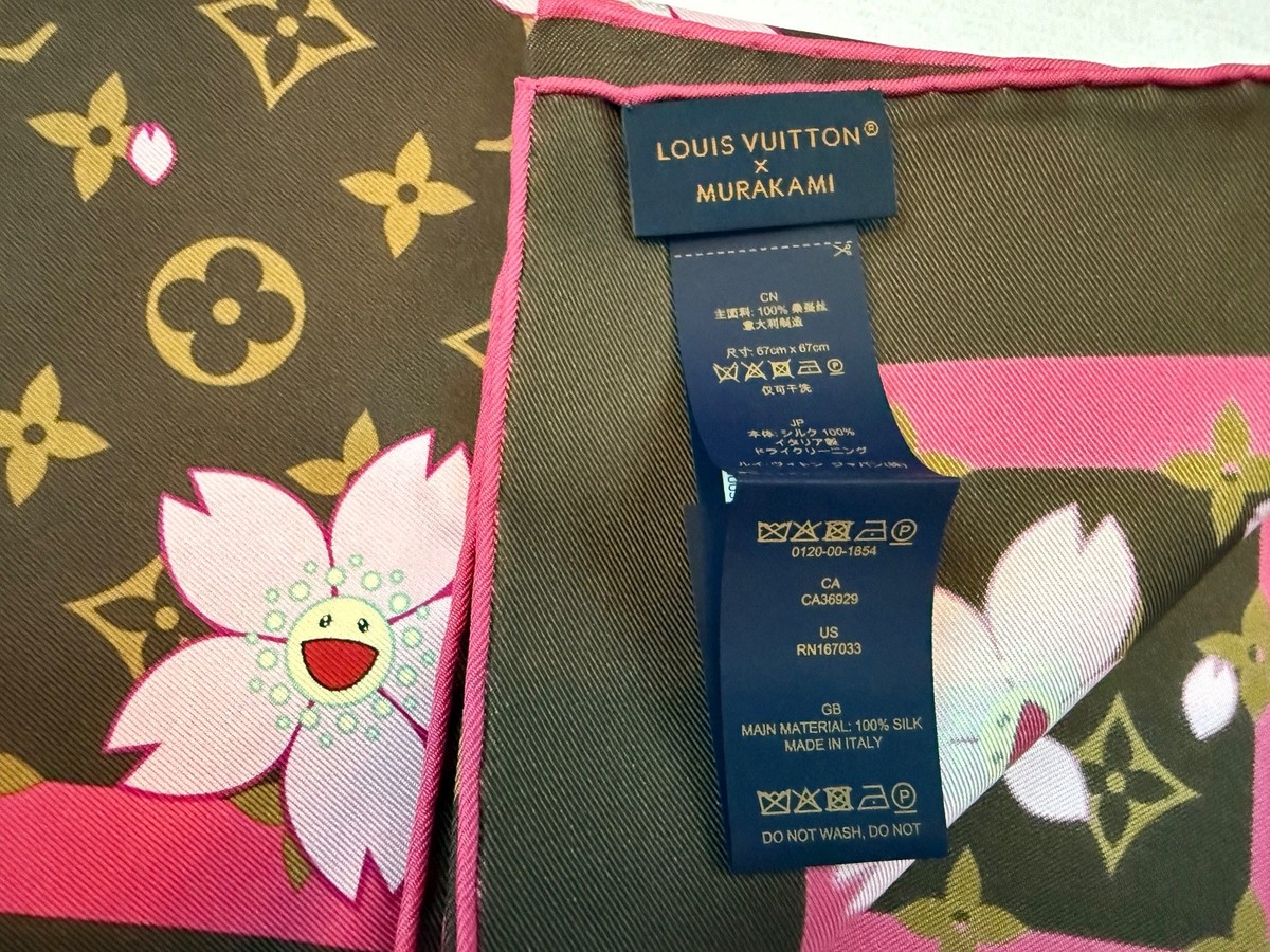 Louis Vuitton Murakami Monogram Cherry Blossom Square 70 Scarf LV