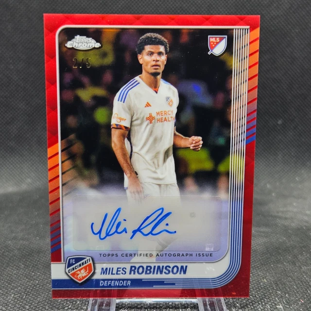 Miles Robinson 2025 Topps Chrome MLS Auto Red /5 FC Cincinnati #CA-RO