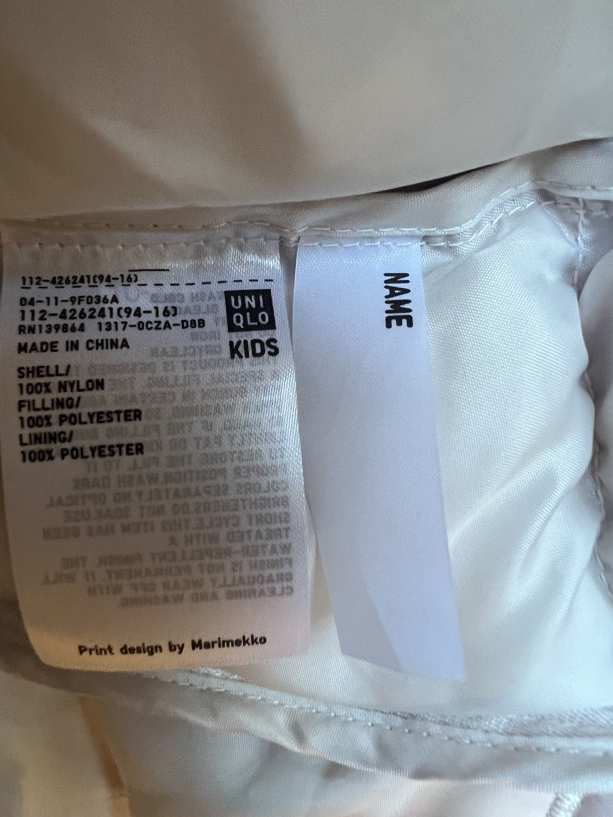 Marimekko X Uniqlo Limited Edition Kids Puffer Jacket- NWT image 4