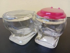 H. Fishlove Real Toilet Water Glass Bottle Lot (2) Vintage Cologne Bottles