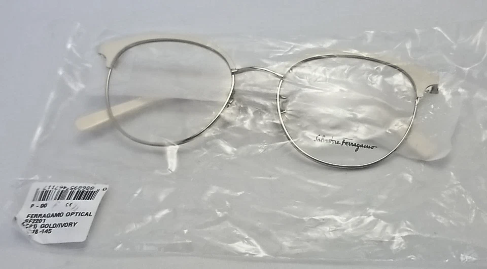 Salvatore Ferragamo SF 2201 721 Anteojos Dorado/Marfil 51-18-145 Nuevo Foto 2 de 4