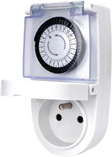 562410 Timer Diurno, Meccanismo Compatto, per Uso Esterno (Presa Francese)