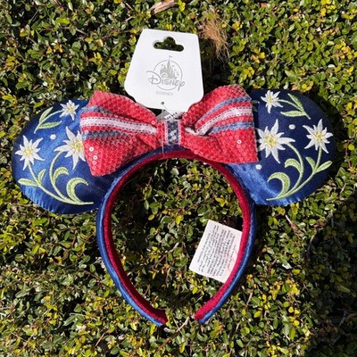 Disney Parks Epcot Germany Edelweiss Minnie Ears Headband - NEW
