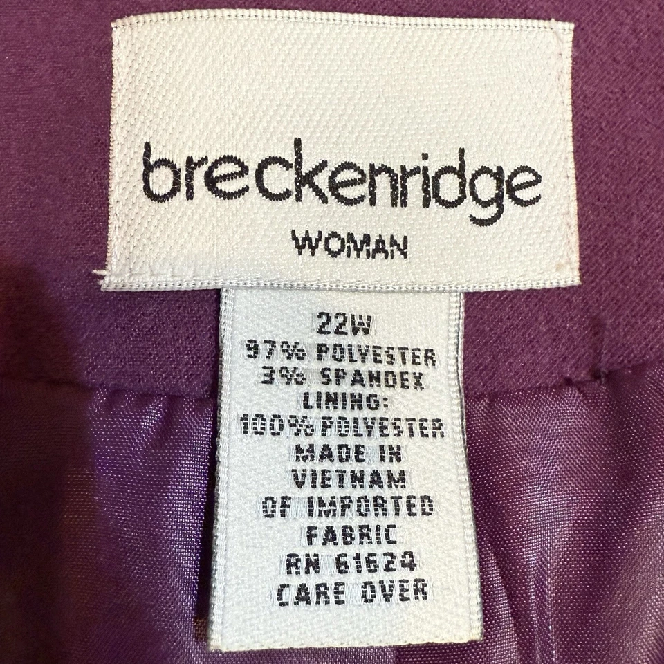 Chaqueta Blazer Breckenridge Púrpura Ciruela Terciopelo Mujer Talla 22W Como Nueva Foto 3 de 4