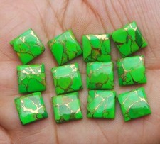 Natural Green copper Turquoise Square Cabochon 6mm to 25mm Loose Gemstone