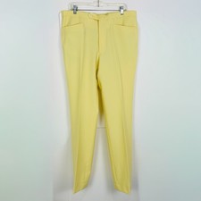 Vintage Sansabelt Jaymar Men Size 38 Pants Retro 70s Polyester Yellow Golf Disco