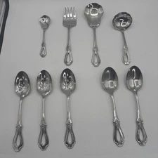 Oneida Cube Stainless TOUJOURS Flatware Serving Set 9 Piece Holiday Thanksgiving
