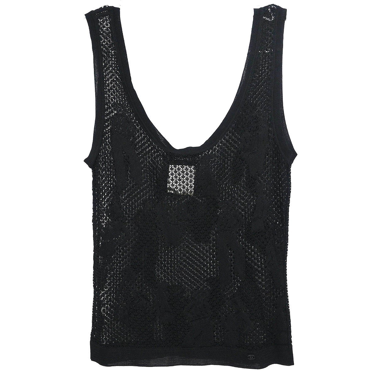 Chanel Sleeveless Tank Top Mesh Black 03P #34 166209 | eBay