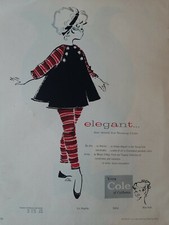 1958 little girls young Cole of California vintage fashion art original ad